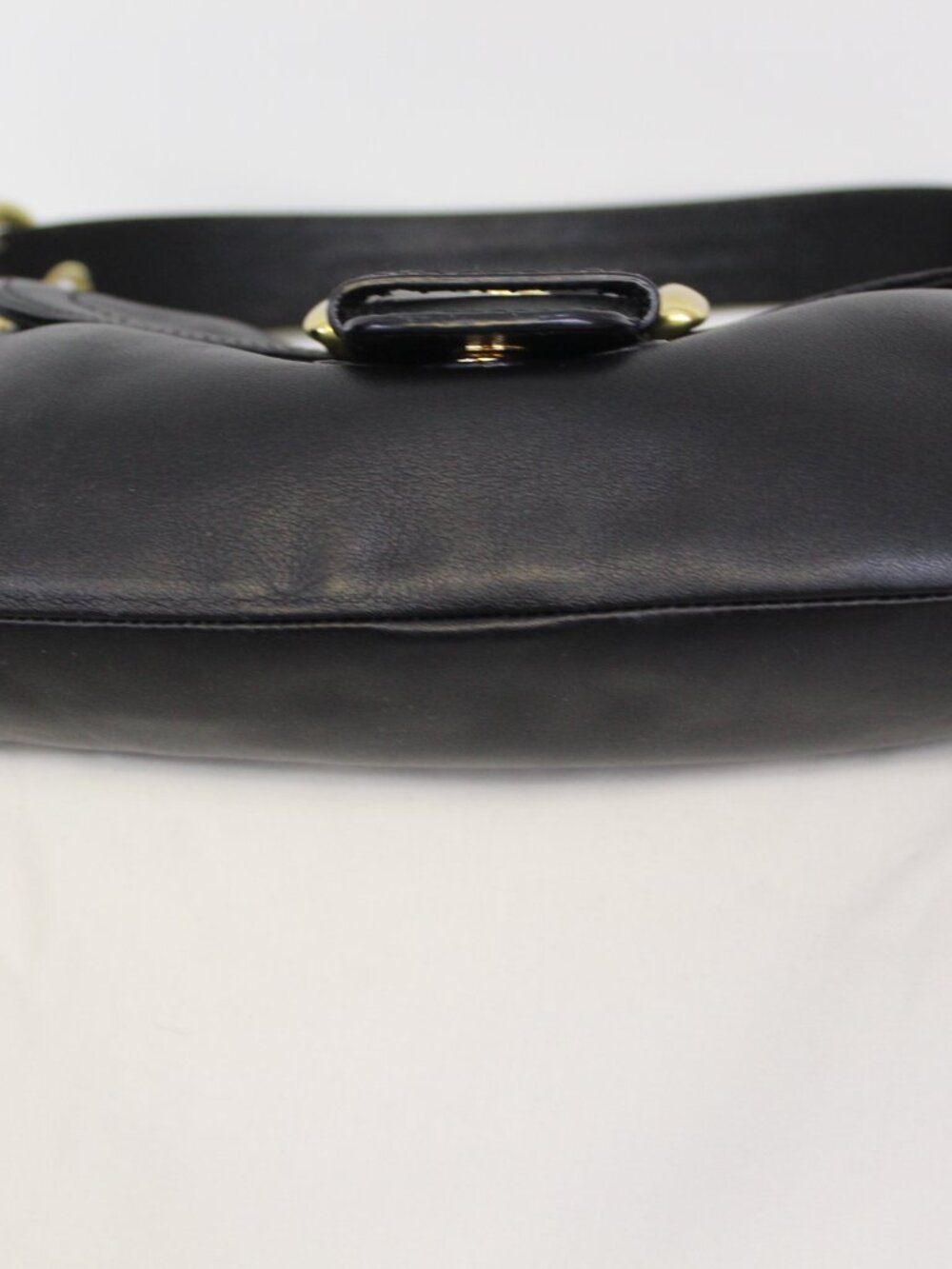 Coach Soho Black Leather Flap Shoulder Bag Gold Hardware 2010 Y2K Classic - Picture 10 of 14
